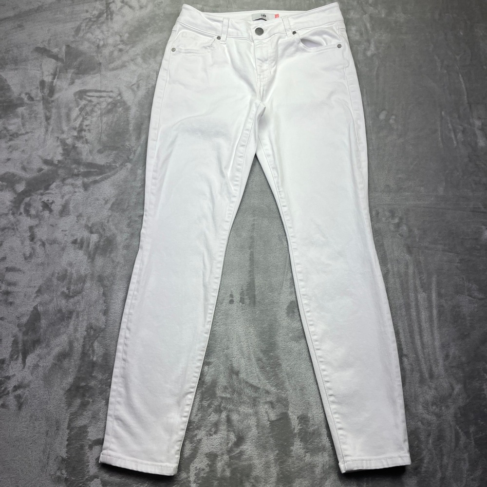 Cabi White Denim Jeans Skinny Ankle Casual Everyday Style‎ Sz 6 Fits 29" Boho